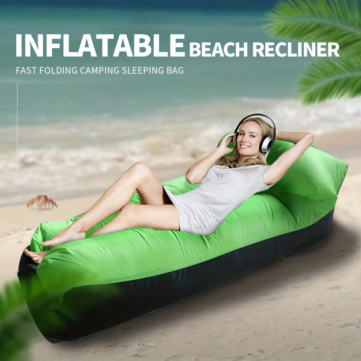 Inflatable Beach Lounger Quick Folding Sleeping Bag
