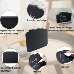 10pcs Plastic Basket Bin Label Clip, Removable Kitchen Pantry Label Clip