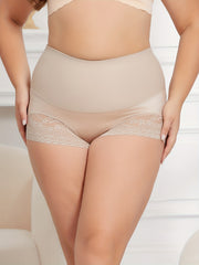 2 Pack Plus Size Lace High Waist Shapewear Panties Set