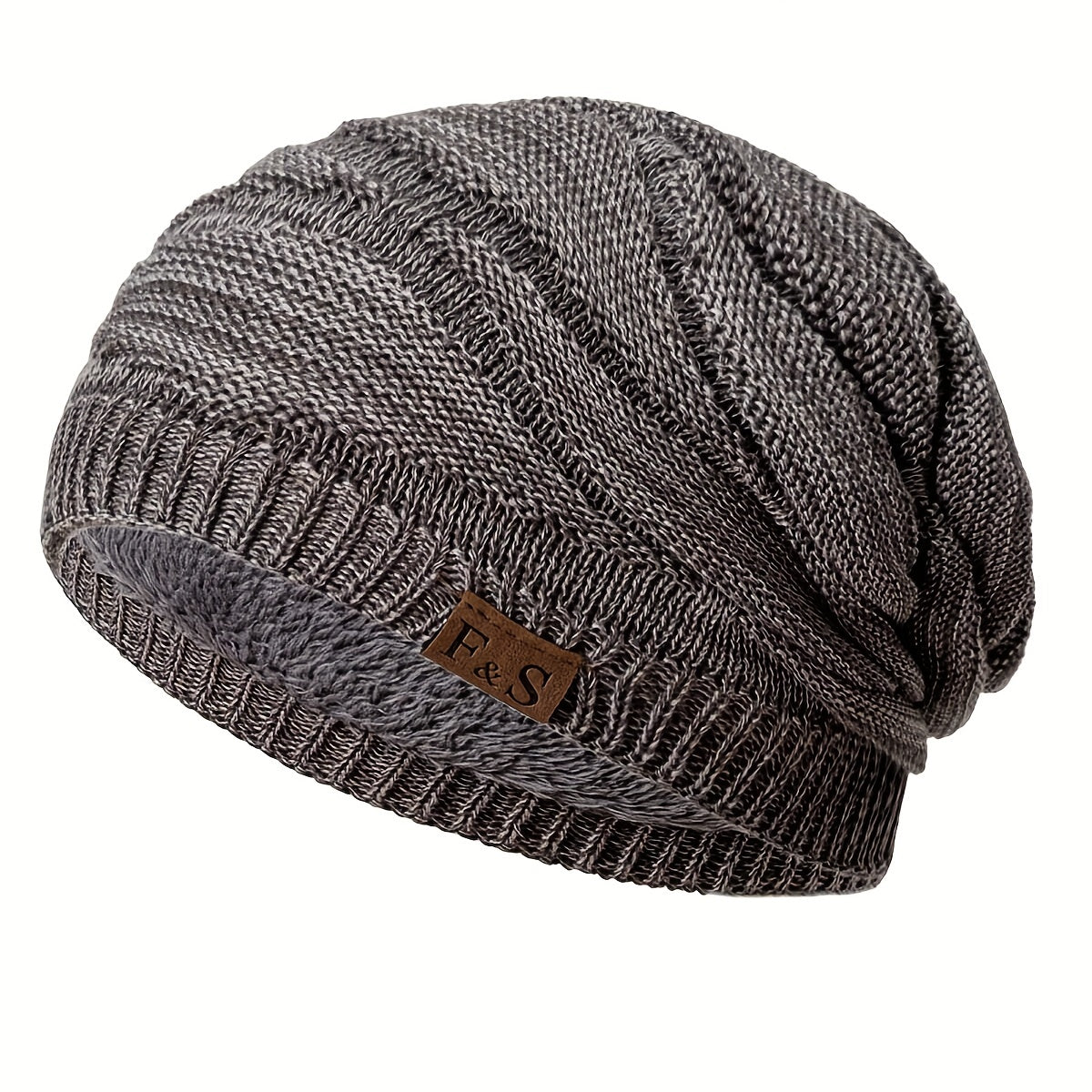 Men's Windproof Fleece Woolen Pullover Hat for Daily Use