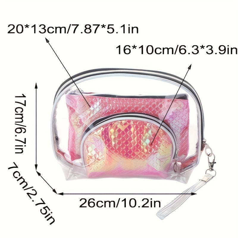 Women's Travel Cosmetic Bag Zipper Handbag Storage Pouch for Business Trip