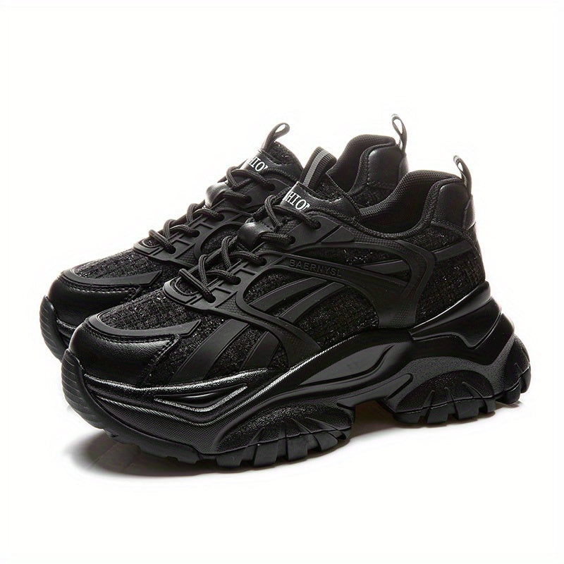 Women's Non-slip Chunky Sneakers Lace Up Sport Shoes