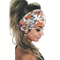 Butterfly Paisley Pattern Headband Widened Knotted Headband