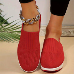 Women's Breathable Slip On Platform Sneakers Lightweight Air Cushion Shoes