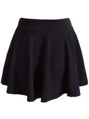  High Rise Ruffle Stretch Skirt