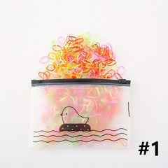 1500pcs Colorful Rubber Hair Tie for Girls