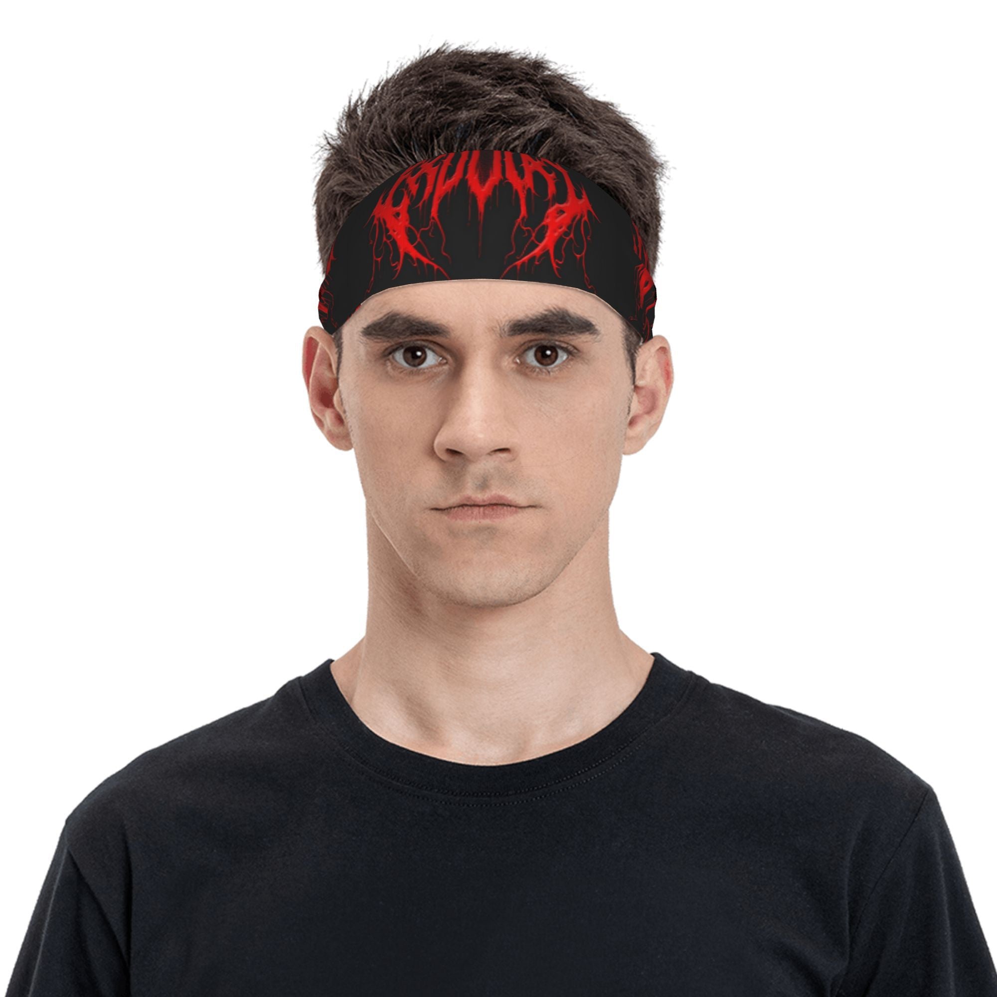 Unisex Death Metal Sports Headband Sweat Wicking Stretchy & Breathable Polyester