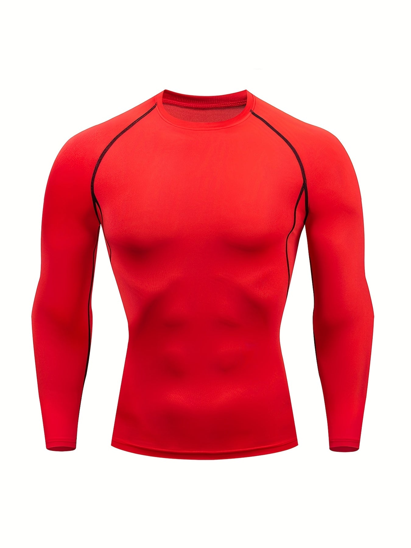 Men's Solid Quick Drying Long Sleeve Compression T-Shirt