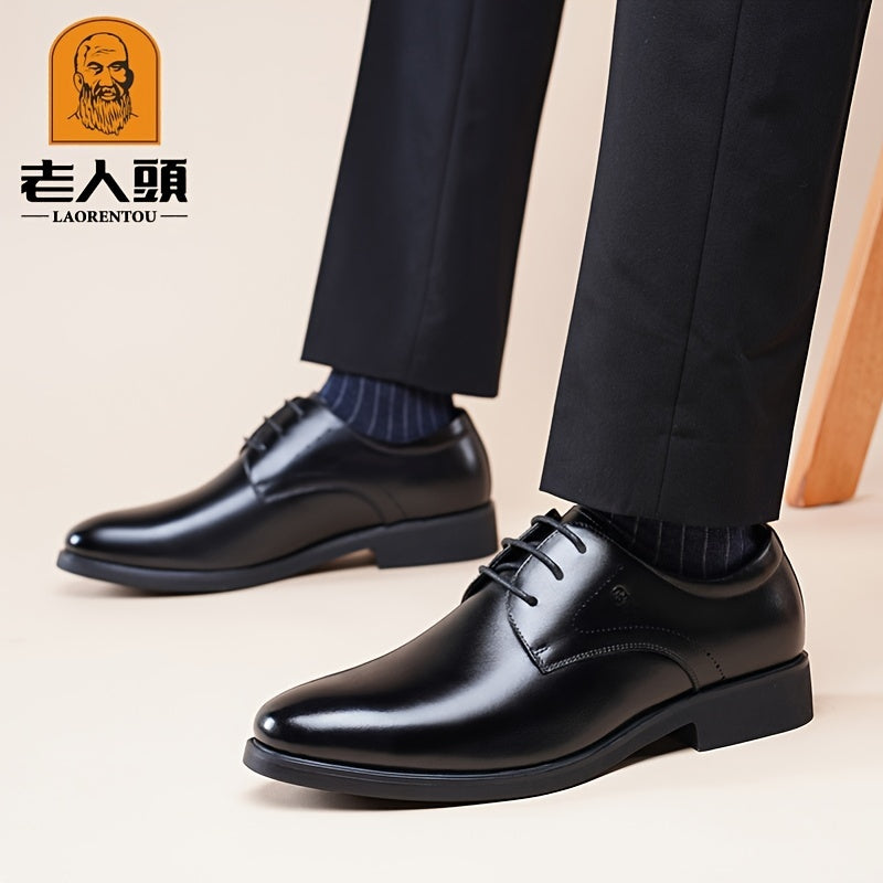 LAORENTOU Men's Leather Pointed Toe Dress Oxford Shoes