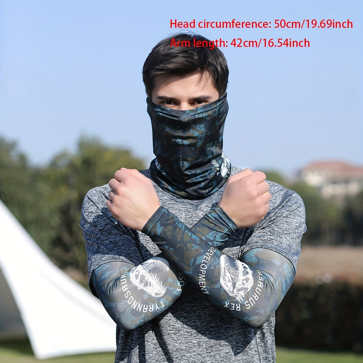 Colorful Tattoo Arm Sleeves and Face Towel Set