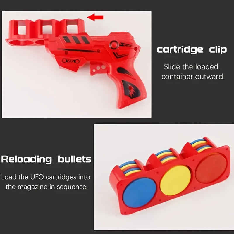 Space Themed Flying Saucer Gun with Soft Bullets & Disc Launcher Toy