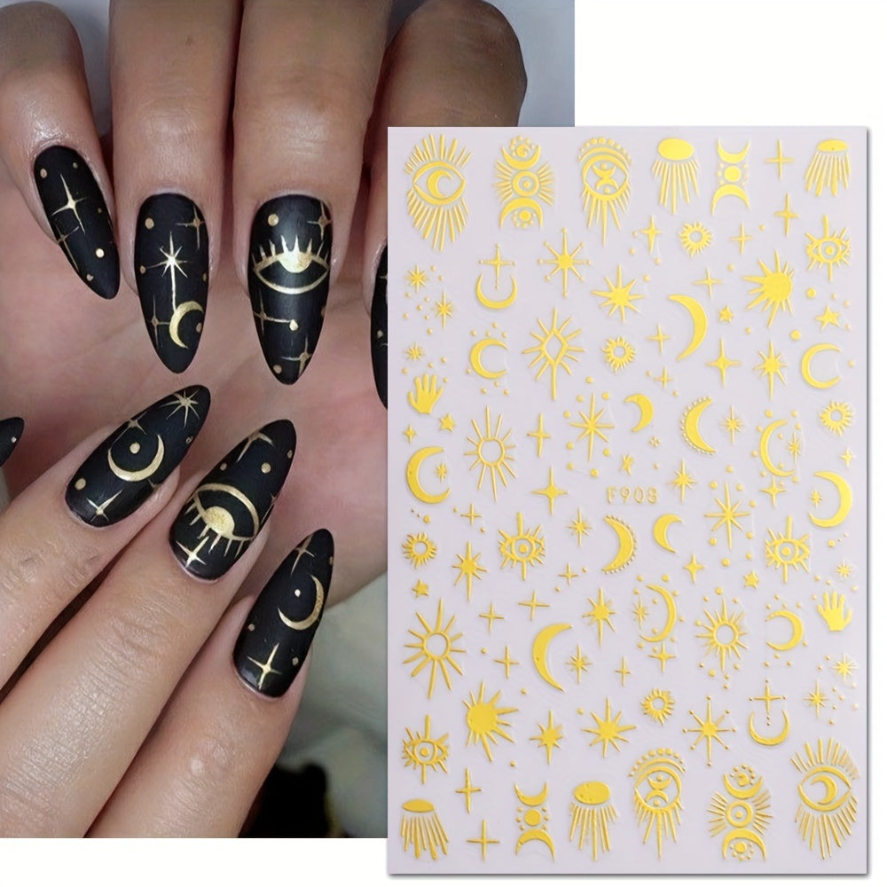 Evil Eye Nail Art Stickers Decals 3D Self Adhesive Witch Nail Decals
