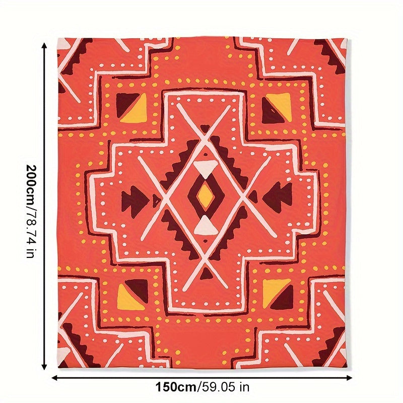 Bohemian Style Pattern Blanket Soft Warm Throw Blanket for Couch Office Bed