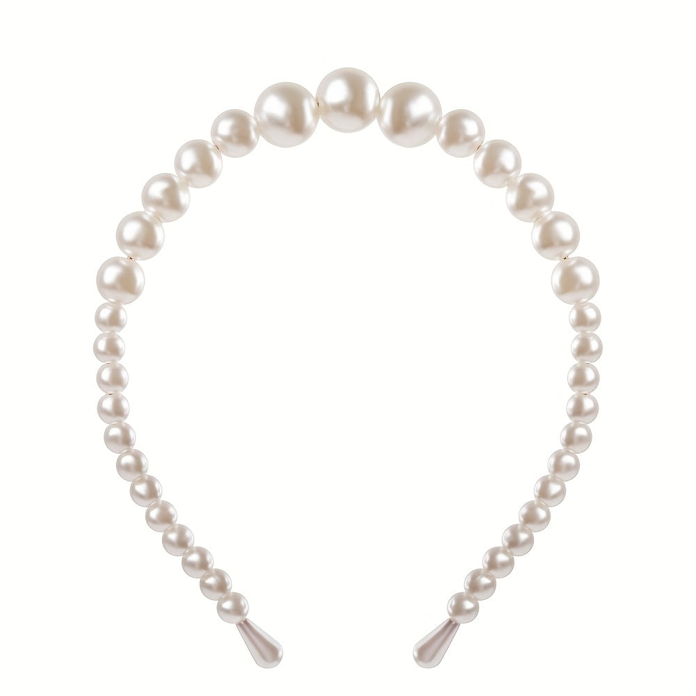 Faux Pearl Decor Headband Bridal Headdress