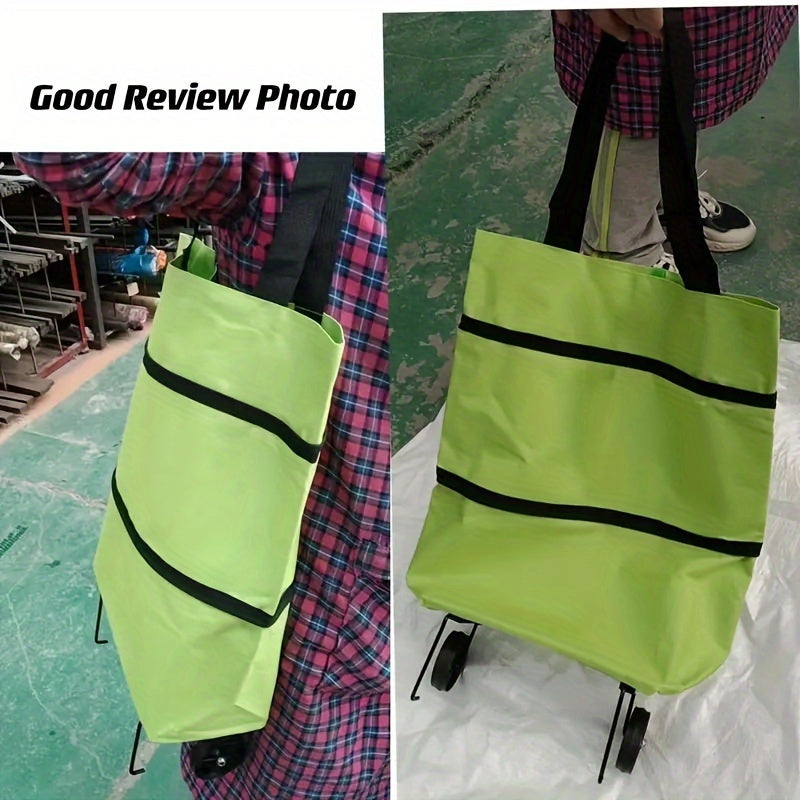 Foldable Shopping Cart with Wheels - Large Capacity for Supermarket