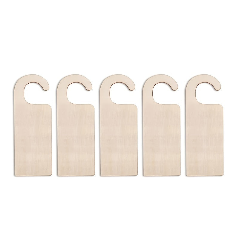 5pcs Natural Wooden Door Handle Hanger DIY Double-sided Hanging Decoration