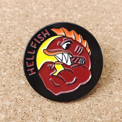 10pcs Hellfish Metal Badge Cartoon Fish Brooch School Bag Clothing Pin
