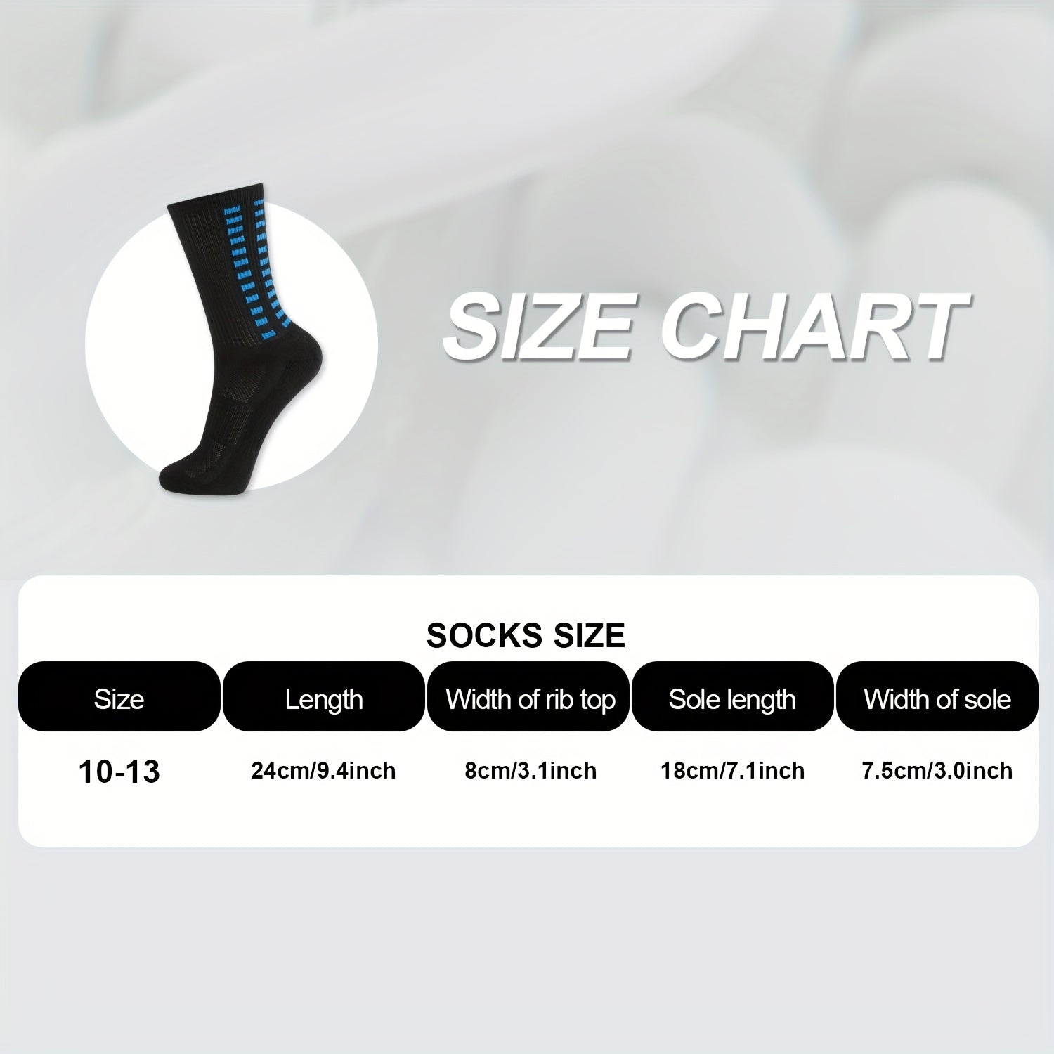 Diabetic Crew Socks (2 Pairs) Polyester Blend Breathable Moisture Wicking