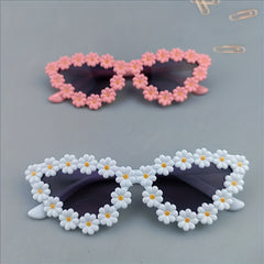 Daisy Flower Sunglasses for Toddler Kids Cat Eye Party Shades