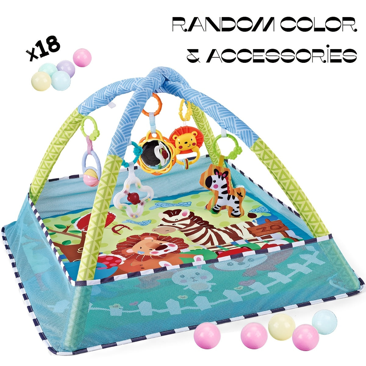 Kids' Play Mat with 5 Detachable Toys for Toddlers Sensory Development