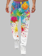 Men's Tie Dye Drawstring Sweatpants Straight Leg Loose Fit Joggers