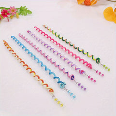 6pcs Colorful Telephone Line Hair Ties Headwear