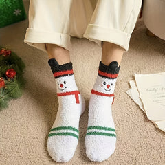 2 Pairs Christmas Elk Fleece Warm Socks