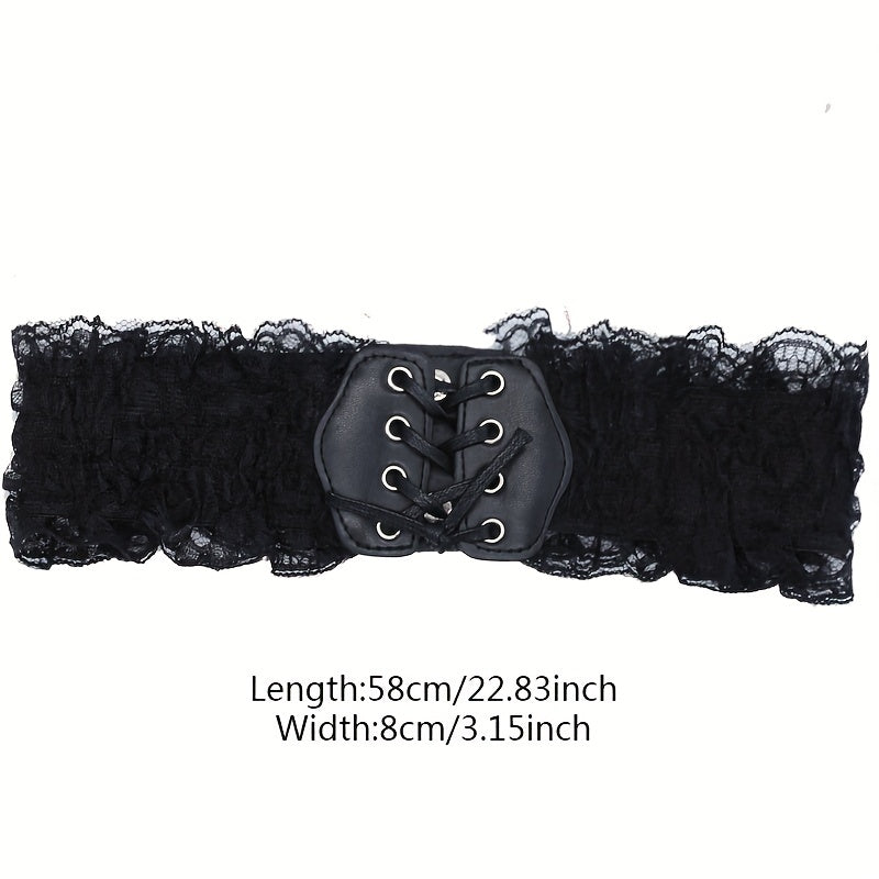 Solid Lace Girdle Wide Belt for Women
