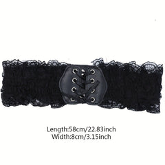 Solid Lace Girdle Wide Belt for Women
