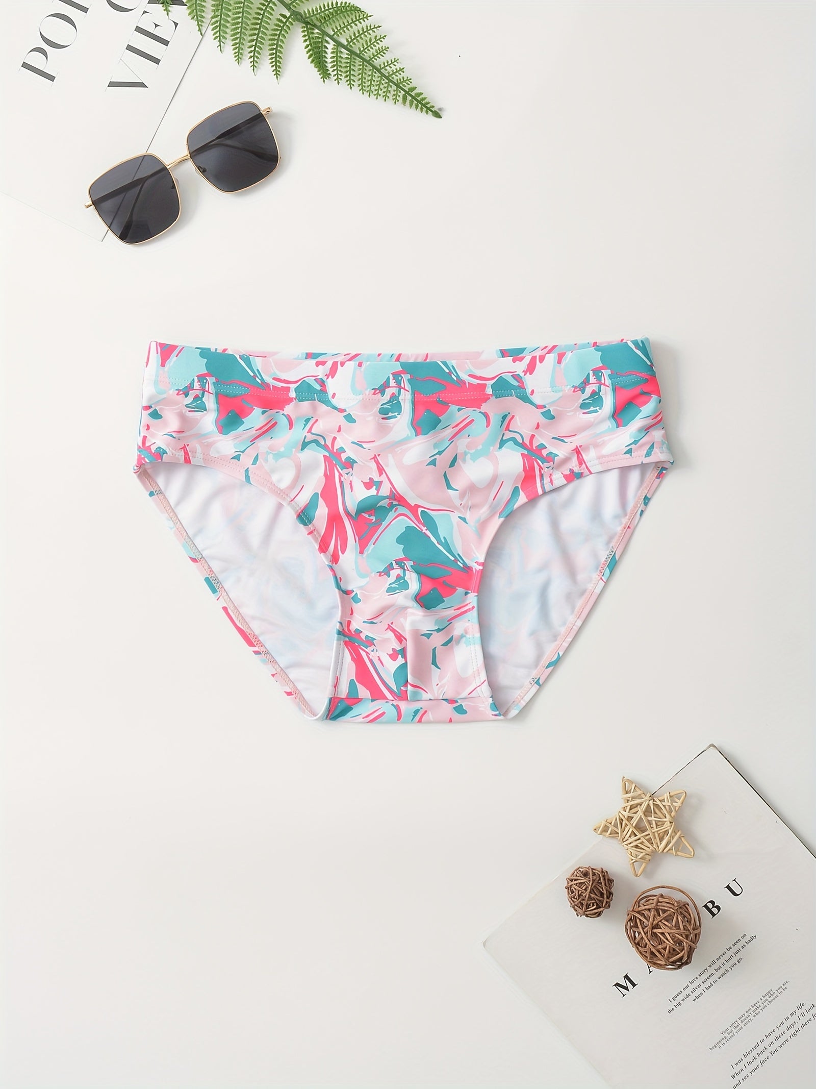 Men's Colorful Pattern Quick Drying Swim Shorts for Beach Pool