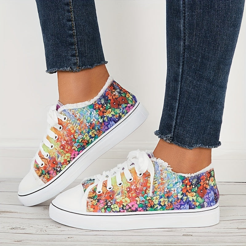 Women's Colorful Sequin Flat Shoes Lightweight Comfortable Lace Up Sports Shoes