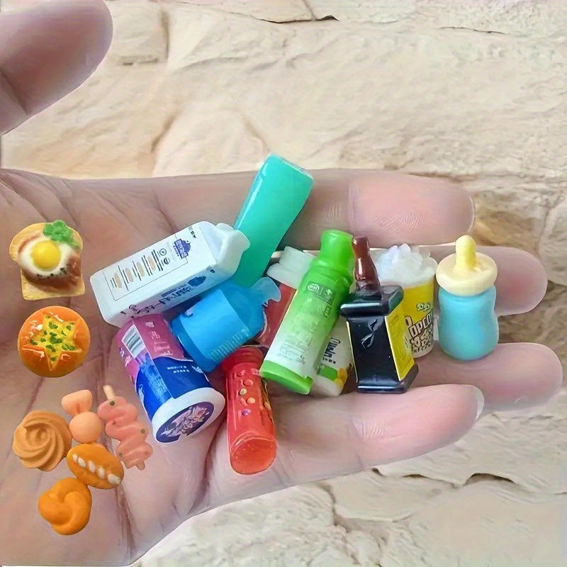 12pcs Mini Supermarket Shopping Set for Dollhouse Decor
