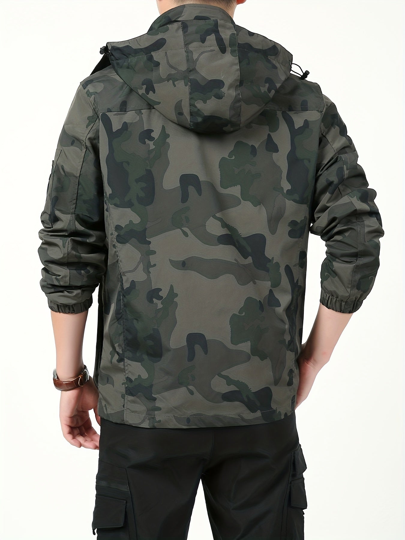 Men's Camo Hooded Jackets Comfy Military Style Coats