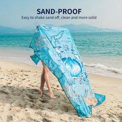 Crab Print Beach Blanket Sandproof Waterproof Mat for Summer Travel Camping