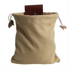 Bush Craft Belt Bag Foldable Canvas Fanna Pack With Leather Cover And Buckle