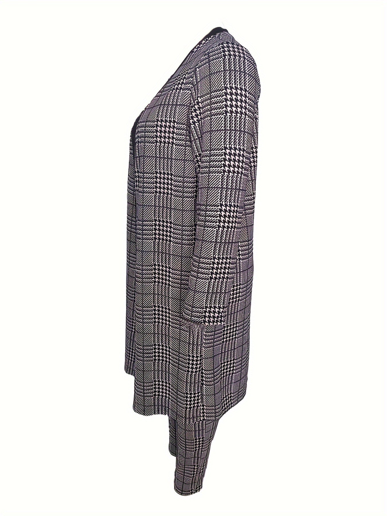 Women's Plus Houndstooth Cardigan & Pants Set