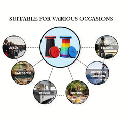 Plastic Folding Telescopic Stool Portable Lightweight Stool