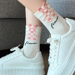 5 Pairs Rabbit Print Socks Women's Mid Tube Stockings