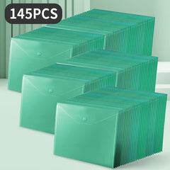 Green A4 File Bag Button Storage Bag, Office Organizer