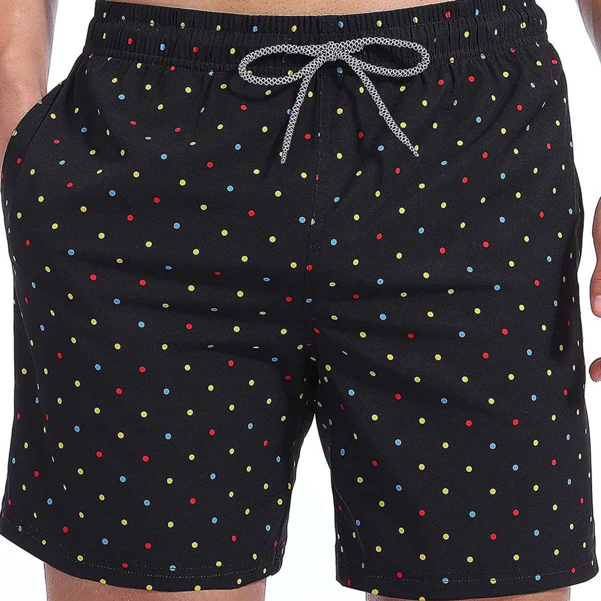 Cupid Bow Print Shorts Elastic Waist Drawstring Men's Lounge Shorts
