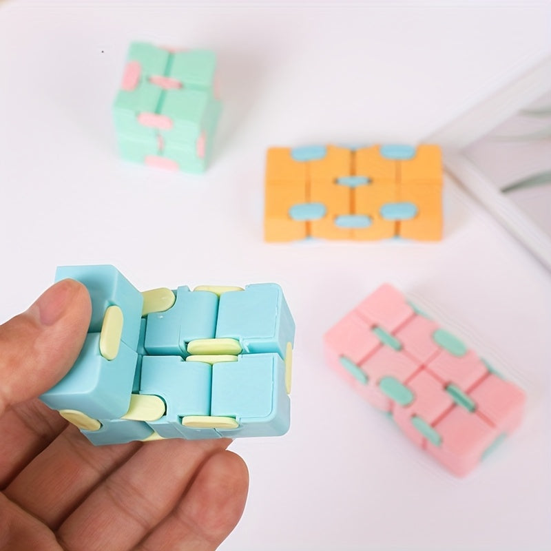 5pcs Macaron 2x2 Infinite Flip Cube Toy Finger Fidget Spinner