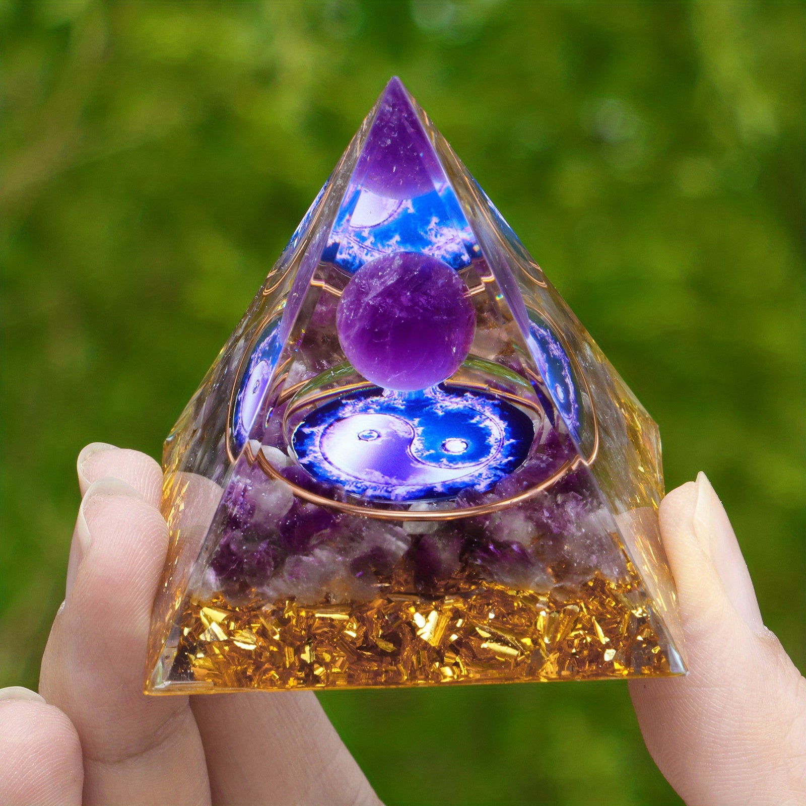 Amethyst Natural Crystals Orgone Pyramid Healing Reiki Chakra Energy Meditation