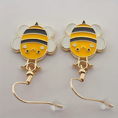 Cartoon Bee Image Stud Earrings for Women