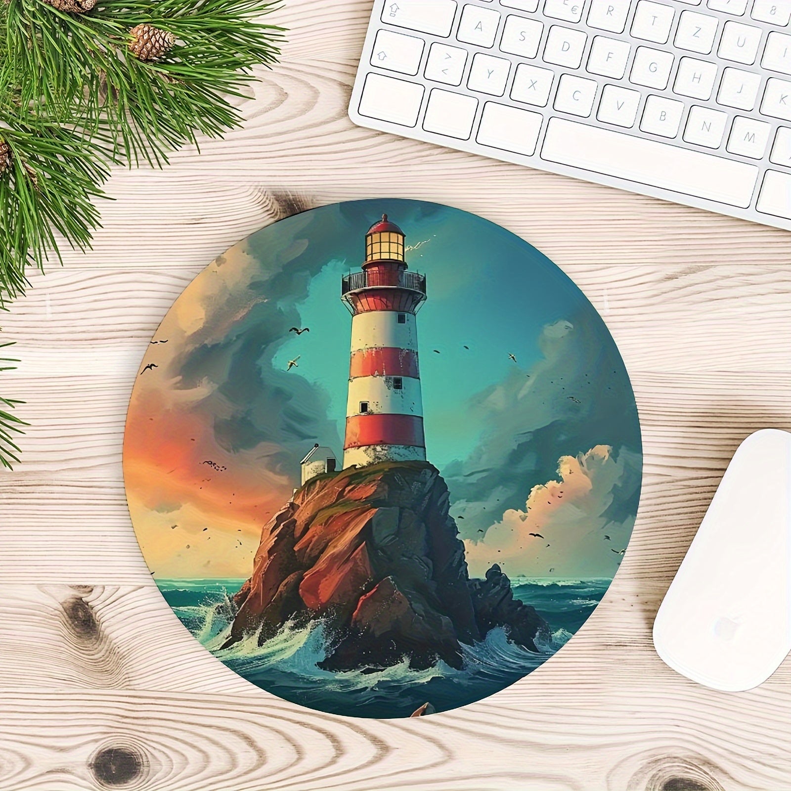 Holiday Round Mouse Pad Non-slip Rubber Base