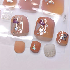5 Full Wraps Toe Nail Polish Stickers with Nail Files