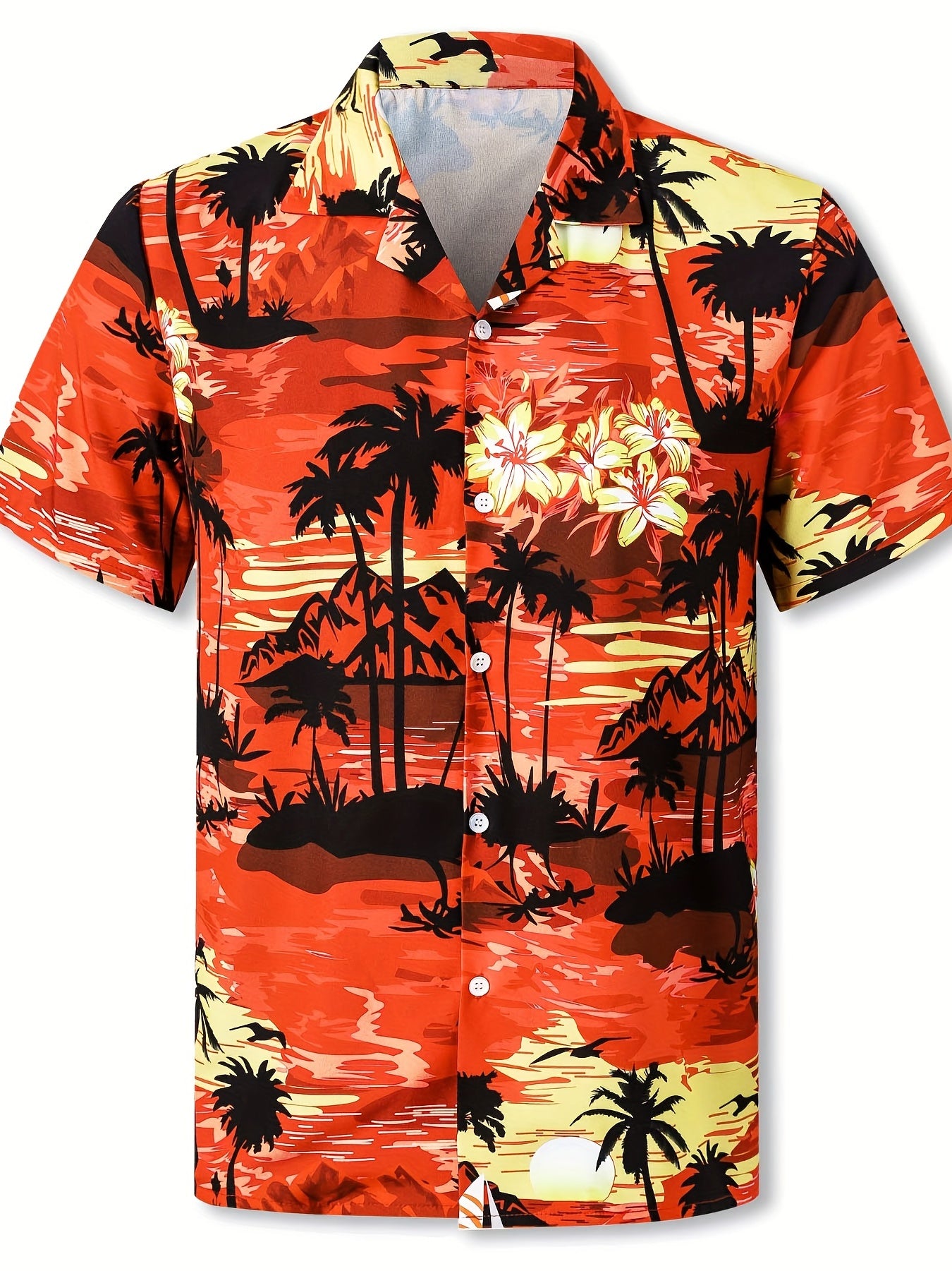 Hawaii Coconut Tree Graphic Print Boys Cotton Top Shirt