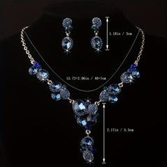 Bride's Wedding Jewelry Set Dark Necklace Earrings