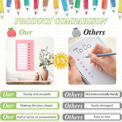 4pcs Chore Chart Blank Checklist Board For Home Routine Planning