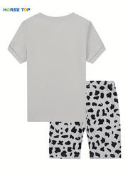 Girls Leopard Heart Graphic PJ Set