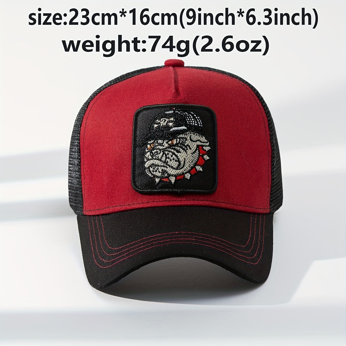 Wild Boar Patch Trucker Hat Embroidered Baseball Cap Unisex Hip Hop Adjustable